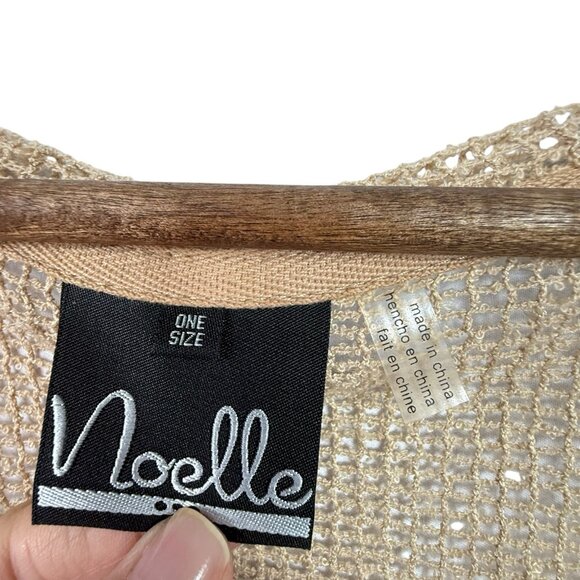 Noelle Sheer Boho Crocheted Top One Size Cropped Pullover Sequins Button Accents - Picture 3 of 8